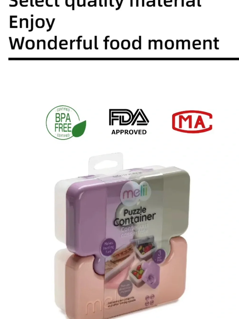 Pink Puzzle Container Lunchbox - Melli